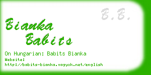 bianka babits business card